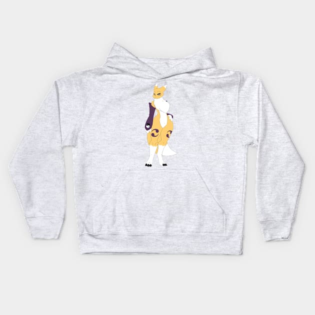 Renamon Digimon Kids Hoodie by Dewwydarts